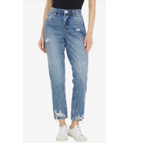 Blank NYC The Madison Crop Double Agent Straight Leg Distressed Jeans Size 25 - Picture 1 of 16
